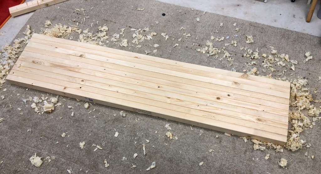 Benchtop glued, and planed.